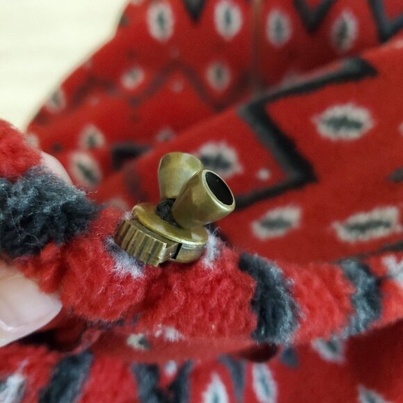 Tsunami 1/2 Zip Fleece Pullover Shirt Men Medium Red Black Aztec Chevron Outdoor - Picture 8 of 16